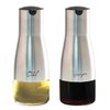 Home Basics 2Piece 85 oz Oil and Vinegar Set with SeeThrough Glass Base, Silver OV44310